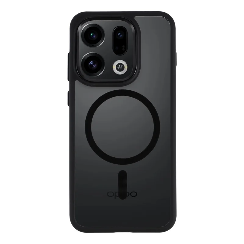 For Oppo Find X9 5G Magnetic Case Anti-Drop TPU + PC Phone Cover - Black