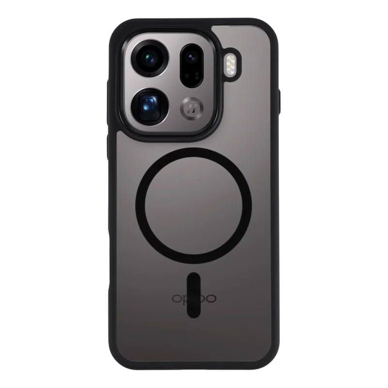 غطاء هاتفي مغناطيسي لهاتف Oppo Find X9 Pro 5G مقاوم للسقوط مصنوع من TPU + PC - أسود