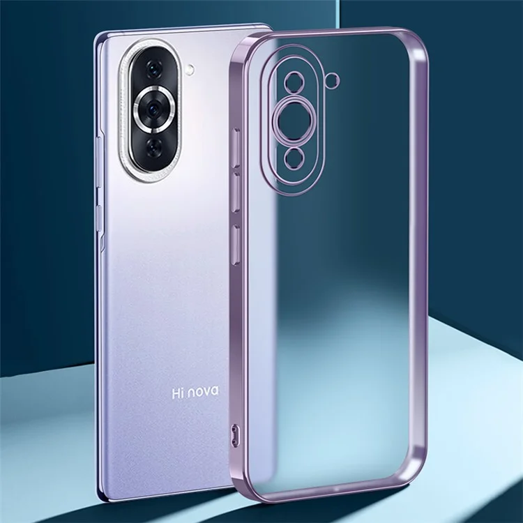 Série Nature Sullada Pour Huawei Nova 10 4G Anti-scratch Matte Téléphone Mode Electroplate de Téléphone Mobile Soft TPU Couverture Arrière - Violet