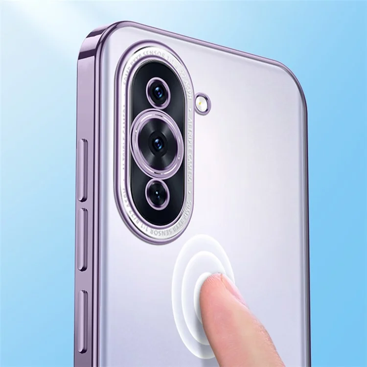 Série Nature Sullada Pour Huawei Nova 10 4G Anti-scratch Matte Téléphone Mode Electroplate de Téléphone Mobile Soft TPU Couverture Arrière - Violet