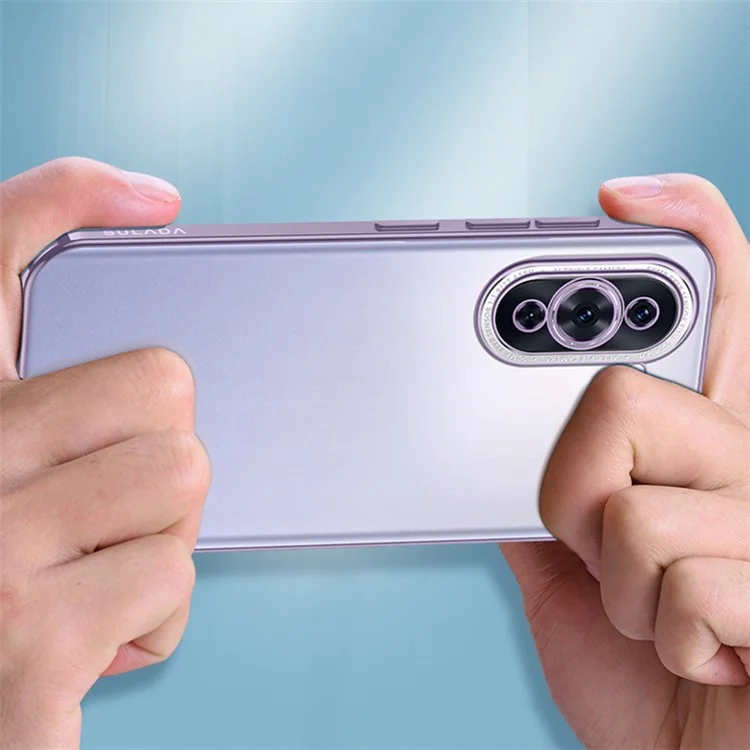 Série Nature Sullada Pour Huawei Nova 10 4G Anti-scratch Matte Téléphone Mode Electroplate de Téléphone Mobile Soft TPU Couverture Arrière - Violet