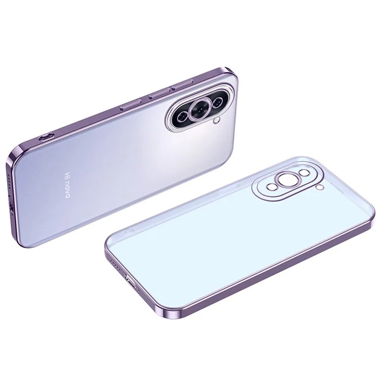 Série Nature Sullada Pour Huawei Nova 10 4G Anti-scratch Matte Téléphone Mode Electroplate de Téléphone Mobile Soft TPU Couverture Arrière - Violet