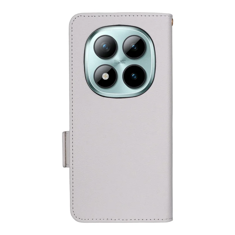 Чехол для Xiaomi Redmi Note 15 Pro 4G, белый, из искусственной кожи с текстурой личи, с функцией кошелька и ремешком на запястье