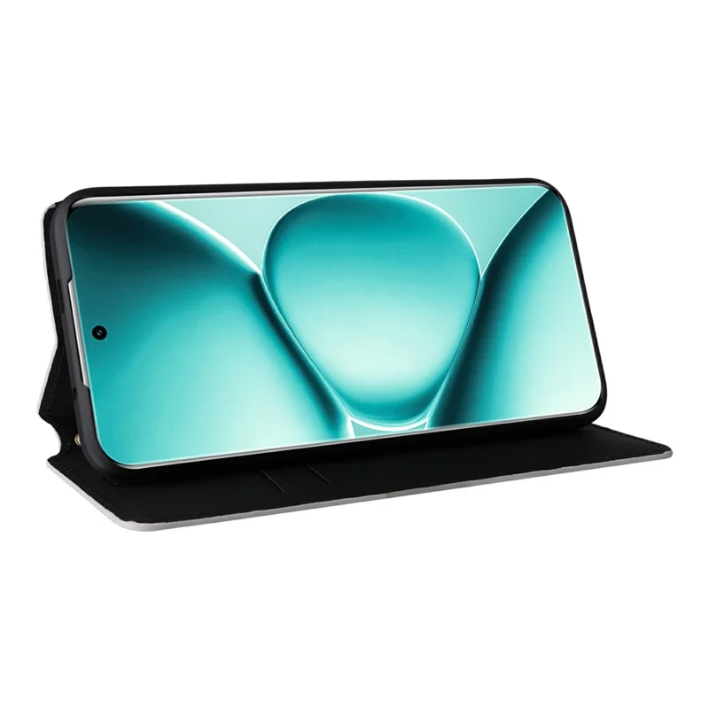 Funda cartera para Xiaomi Redmi Note 15 Pro 4G, funda tipo libro de cuero PU con diseño estampado de rombos - Plata