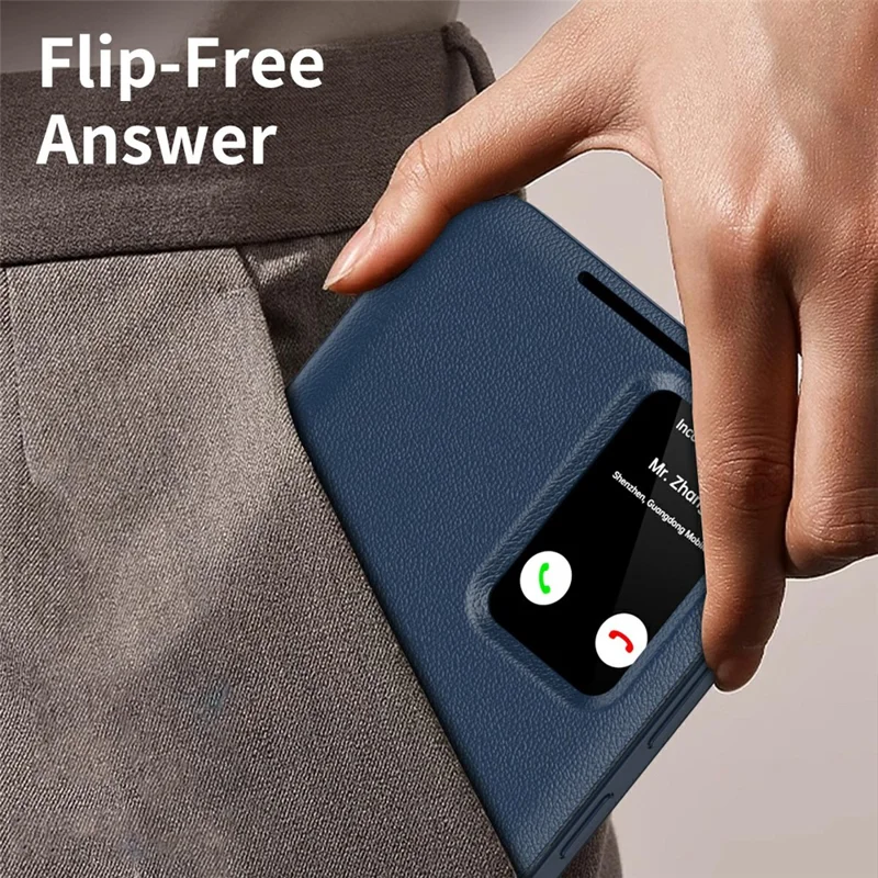 For Samsung Galaxy S26 Ultra Case with Card Holder Smart View Window Leather Phone Cover - Sapphire