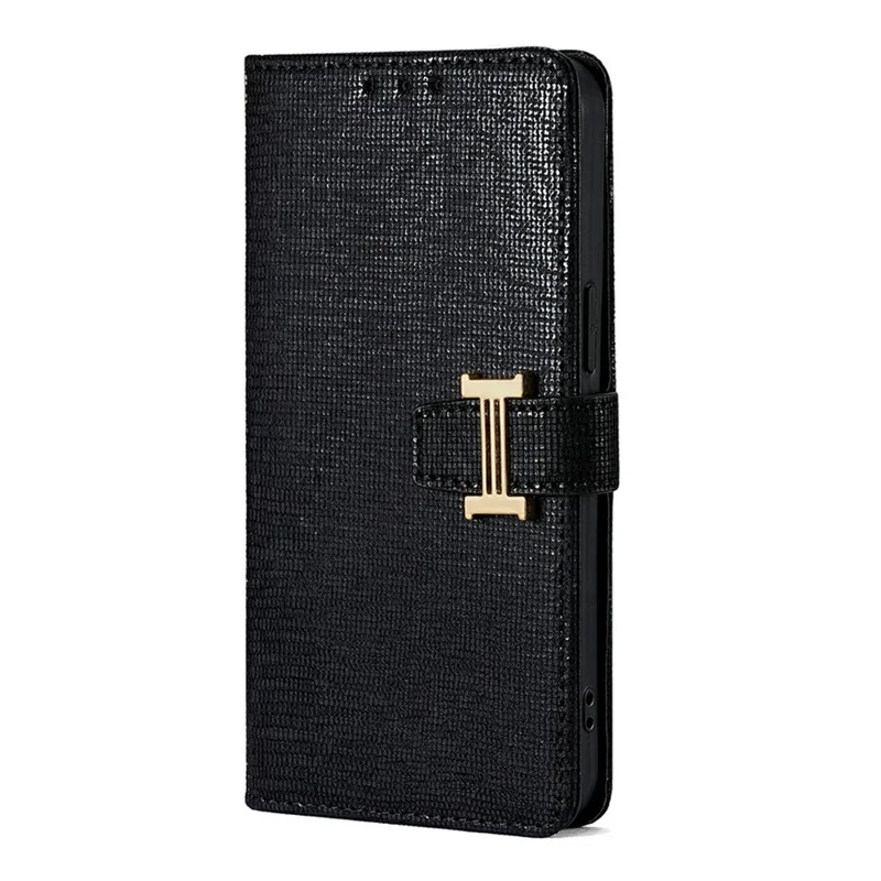 For OnePlus Ace 6T 5G / Ace 6 5G Case Metal I-Buckle PU Leather Wallet Phone Cover - Black