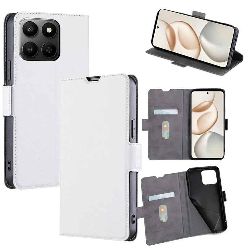 PU-läderfodral för Honor 400 Smart 5G / 400 Smart 4G / X7d 4G med kortfack – Vit mobilhölse