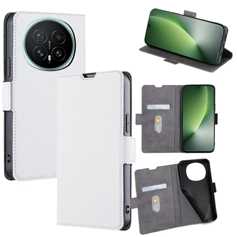 غطاء Honor Magic8 5G مع حامل بطاقة من جلد PU - أبيض