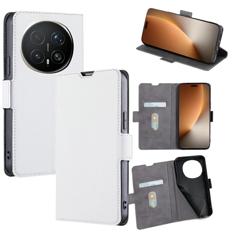 Capa para Telemóvel Honor Magic8 Pro 5G em Pele PU com Suporte para Cartões - Branco