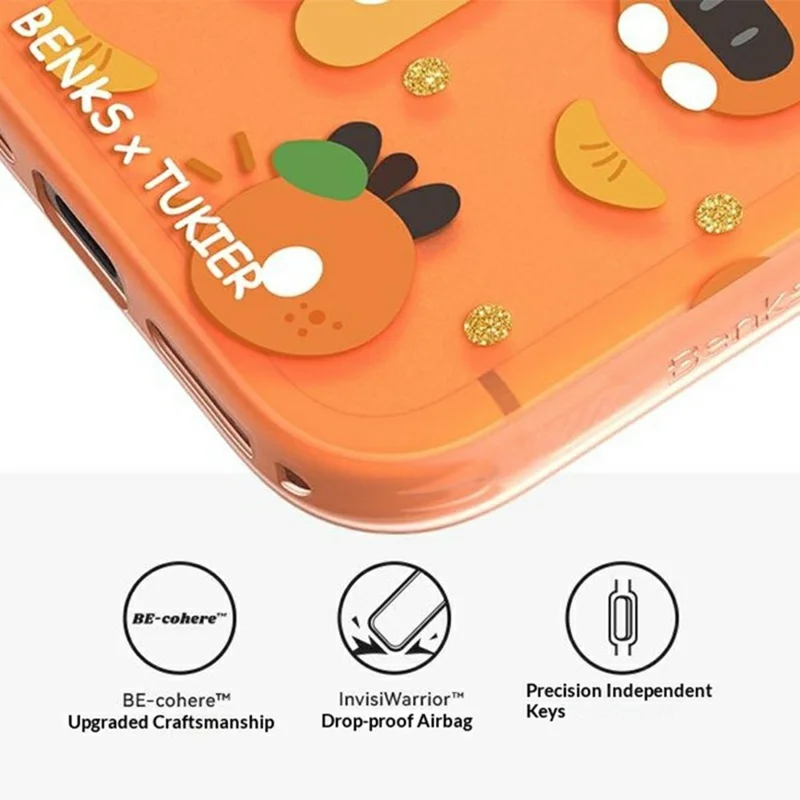 BENKS For iPhone 17 Pro Magnetic Case Cartoon Rabbit IMD PC Phone Cover Compatible with MagSafe - Orange Rabbit