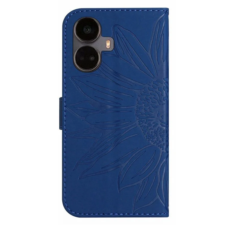 Pour le Royaume 10 Pro + 5G HT04 Casque en Cuir Pu-touch PU Imprimé Portefeuille Portefeuille de Protection Complète Couverture de Téléphone Avec Sangle à Main - Saphir