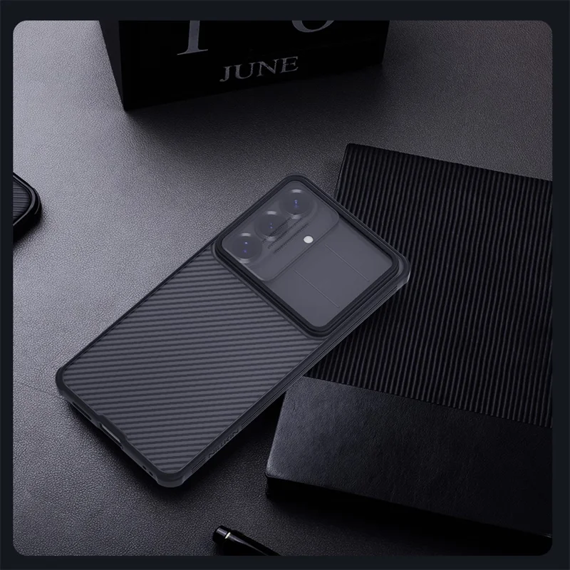 NILLKIN Serie Camshield Pro para Samsung Galaxy S26 / Funda S26 Pro TPU + PC Cubierta trasparente negra para teléfono con deslizador de cámara