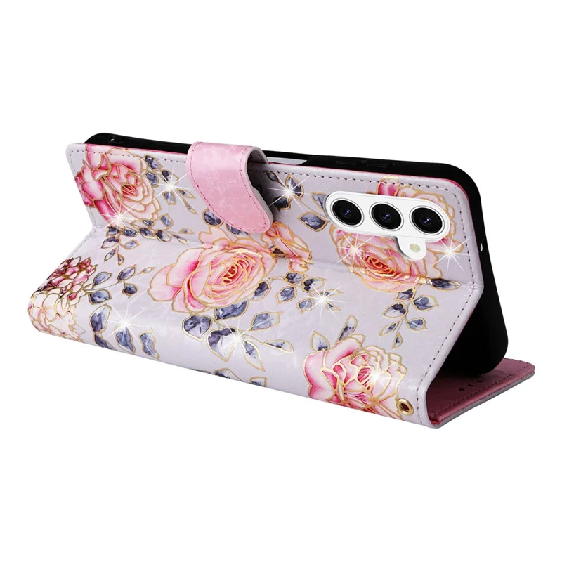 For Samsung Galaxy S26 / S26 Pro Case RFID Blocking Flower Leather Phone Cover - Rose Flower