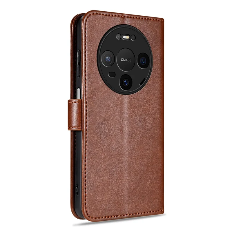 Funda de cuero de PU antirrayones con soporte y billetera para AZNS Huawei Mate 80 / Mate 80 Pro - Marrón