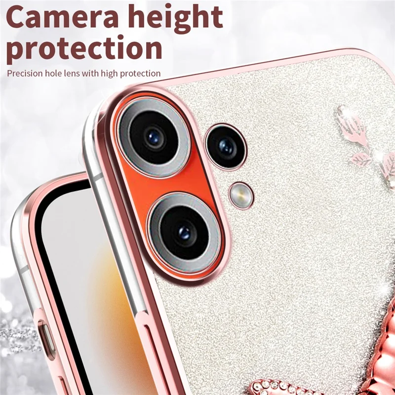 KADEM Funda para Nothing CMF Phone 2 Pro con diseño de libélula y soporte TPU con flores y purpurina - Morado