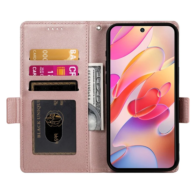 Оптовая покупка чехла-подставки для Samsung Galaxy A17 5G / 4G, чехол-кошелек из искусственной кожи PU с отделением для телефона — розовое золото