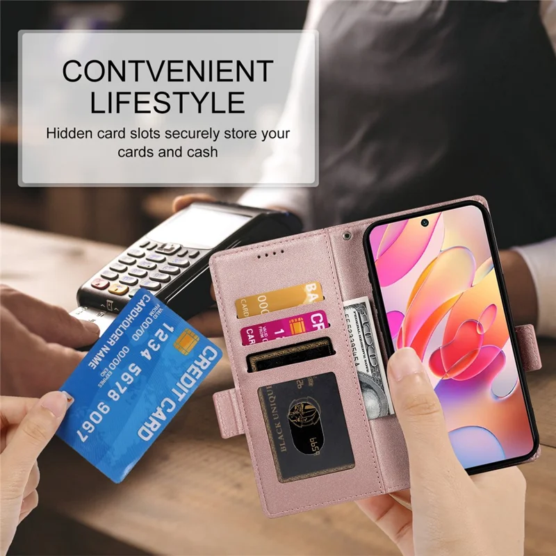 Оптовая покупка чехла-подставки для Samsung Galaxy A17 5G / 4G, чехол-кошелек из искусственной кожи PU с отделением для телефона — розовое золото