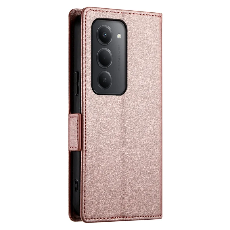 Capa Carteira em Pele PU com Suporte para Xiaomi Redmi 15 4G (EU) (171 mm) - Dourado Rosa