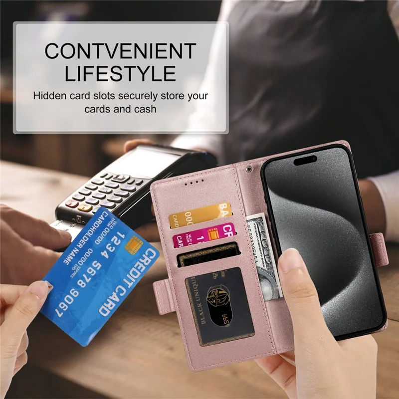 Bulk Purchasing For Google Pixel 10a Stand Case PU Leather Wallet Phone Cover - Rose Gold