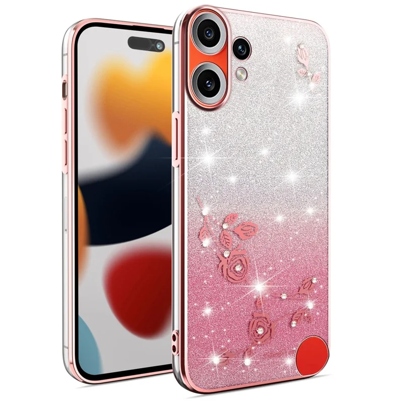 KADEM Funda para Nothing CMF Phone 2 Pro Funda TPU Flexible con Flores Gradiente - Dorado Rosa