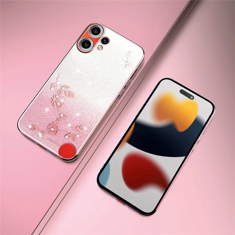 KADEM Funda para Nothing CMF Phone 2 Pro Funda TPU Flexible con Flores Gradiente - Dorado Rosa