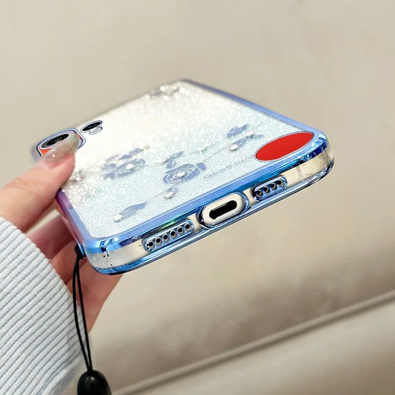 KADEM Funda para Nothing CMF Phone 2 Pro con Diseño de Flores, Funda TPU Gradiente con Llaveros - Dorado Rosa