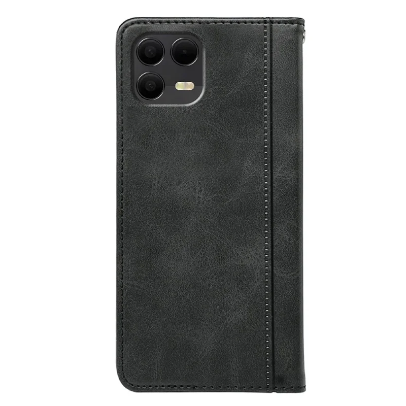 Étui pour T-Mobile Revvl 8 Pro avec Fermeture Magnétique Cachée, Housse en Cuir Texturé Veau - Noir