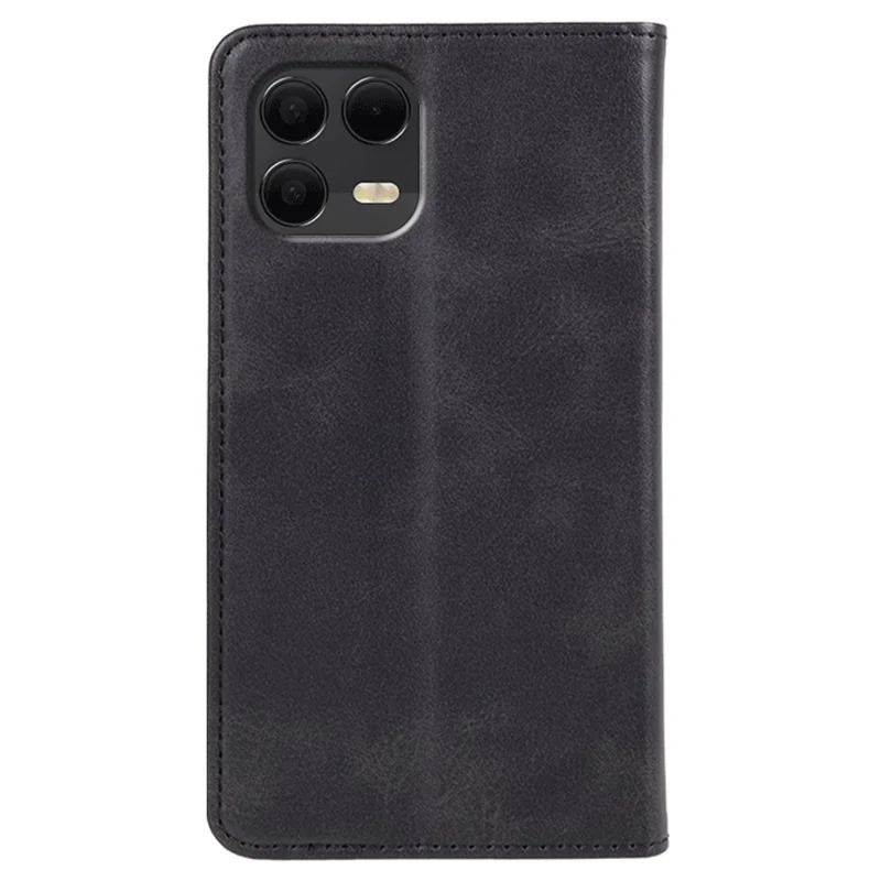 Étui pour T-Mobile Revvl 8 Pro, étui en cuir PU magnétique fort, texture de veau - Noir
