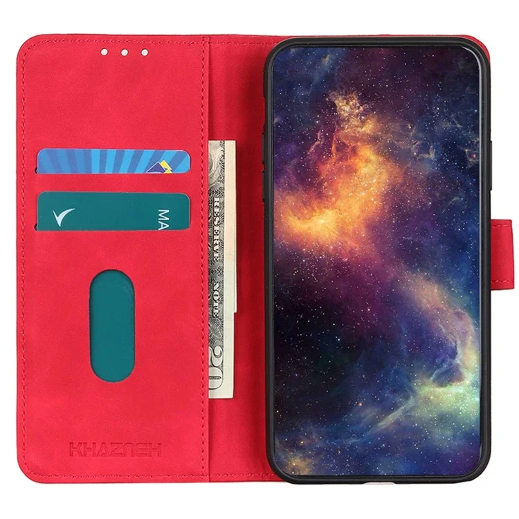 KHAZNEH For Xiaomi Redmi Note 12 Pro+ 5G Magnetic Clasp Retro PU Leather Phone Case Wallet Stand Full Protection Cover - Red