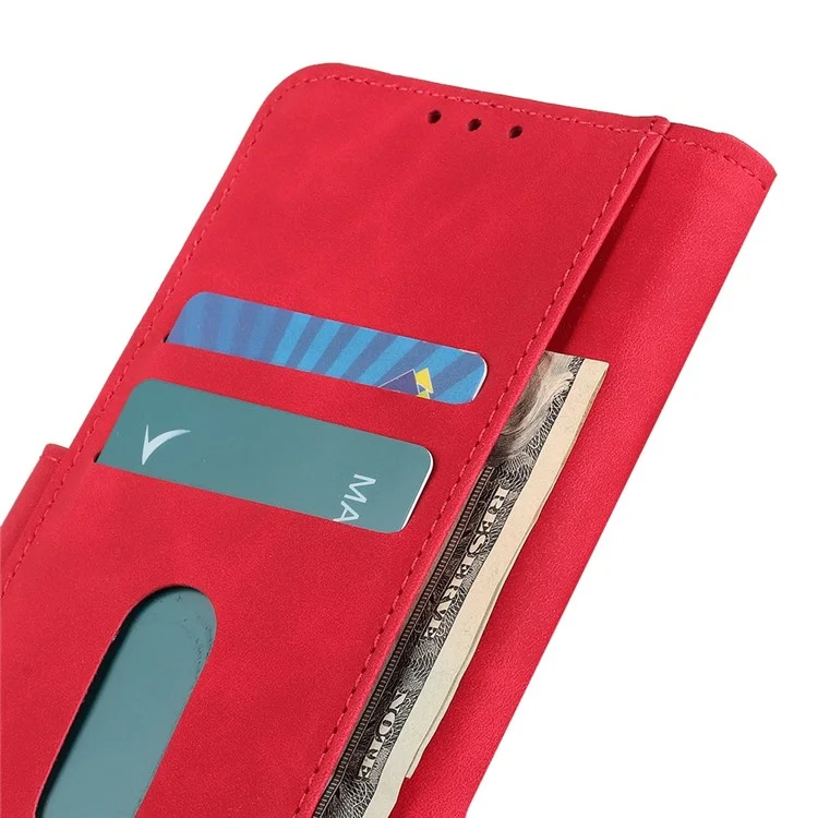 KHAZNEH For Xiaomi Redmi Note 12 Pro+ 5G Magnetic Clasp Retro PU Leather Phone Case Wallet Stand Full Protection Cover - Red