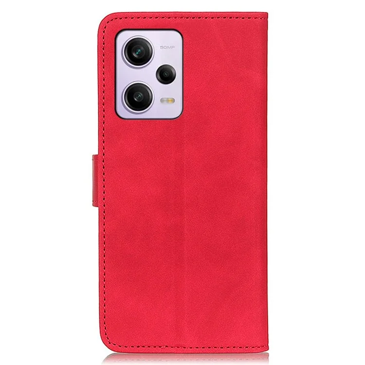 KHAZNEH For Xiaomi Redmi Note 12 Pro+ 5G Magnetic Clasp Retro PU Leather Phone Case Wallet Stand Full Protection Cover - Red
