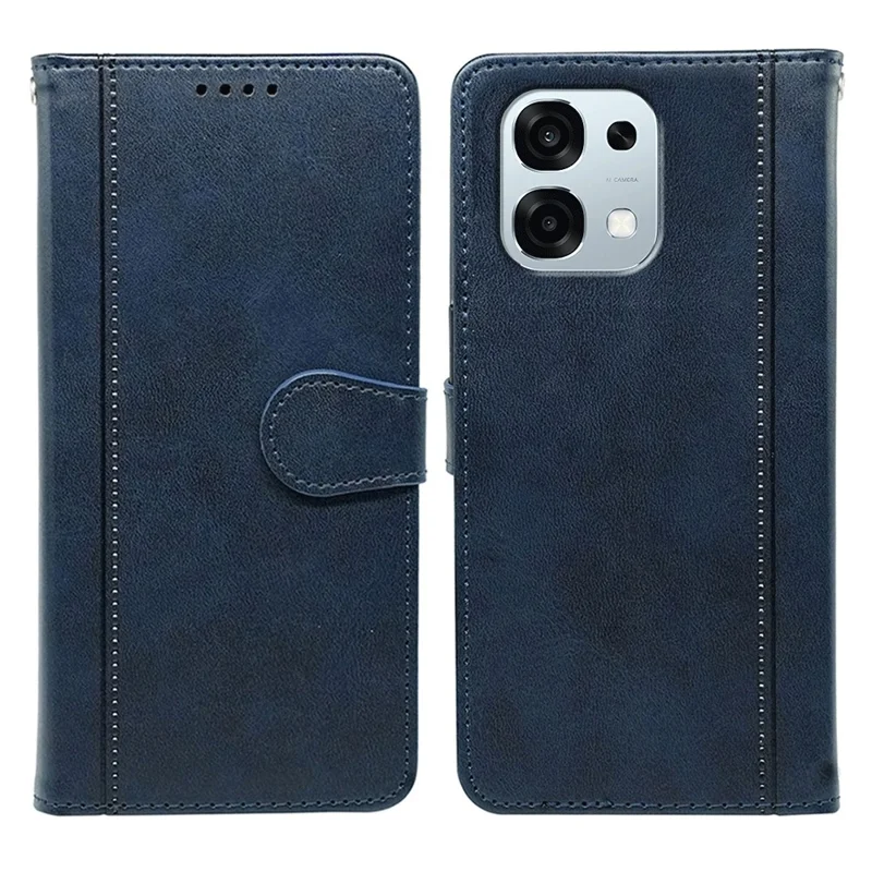 Oppo A6 Pro 5G hoesje met kalfsstructuur Leer standaard boekstyle telefoonhoes - Blauw