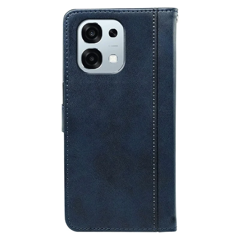Oppo A6 Pro 5G hoesje met kalfsstructuur Leer standaard boekstyle telefoonhoes - Blauw