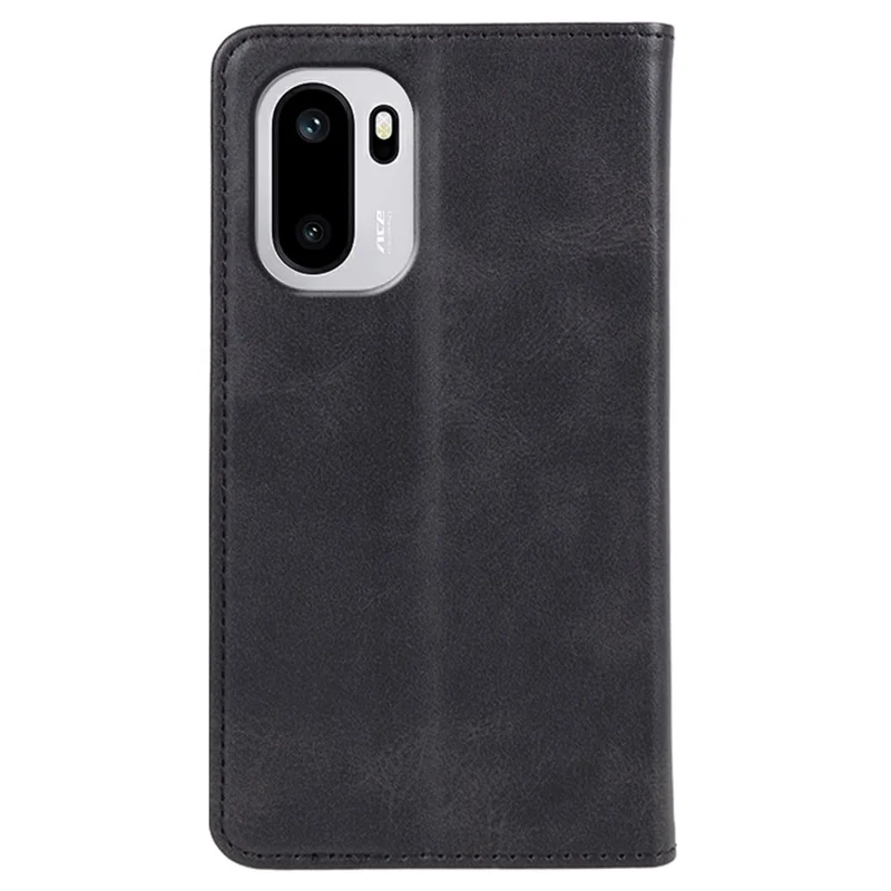 Чехол для телефона OnePlus Ace 6 5G / Ace 6T 5G, сильный магнит, искусственная кожа, текстура телячьей кожи - черный