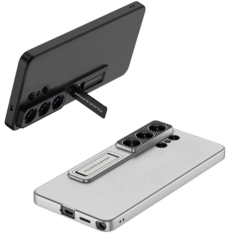 For Samsung Galaxy S26 Ultra Case Kickstand Skin Touch Ultra Thin Hard PC Phone Cover - Black