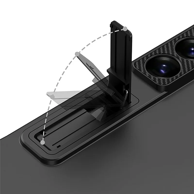 For Samsung Galaxy S26 Ultra Case Kickstand Skin Touch Ultra Thin Hard PC Phone Cover - Black