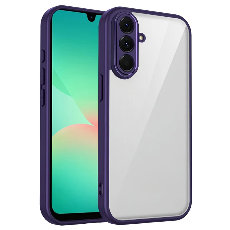 Чехол для Samsung Galaxy S26 / S26 Pro, матовый, прозрачный, из поликарбоната и ТПУ, защитный, с текстурой, как у кожи, задняя крышка — фиолетовый