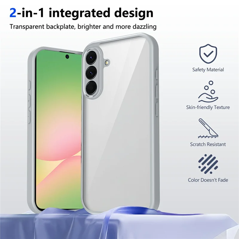 Чехол для Samsung Galaxy A37, матовый, прозрачный, из поликарбоната и ТПУ, защитный, серый