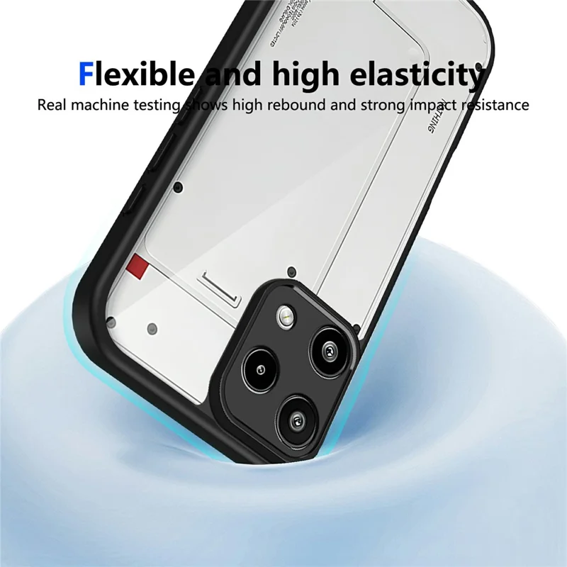 Cover per Nothing Phone (3a) Lite 5G, Cover Posteriore Trasparente Opaco in PC + TPU Antiurto con Finitura Soft Touch - Nero