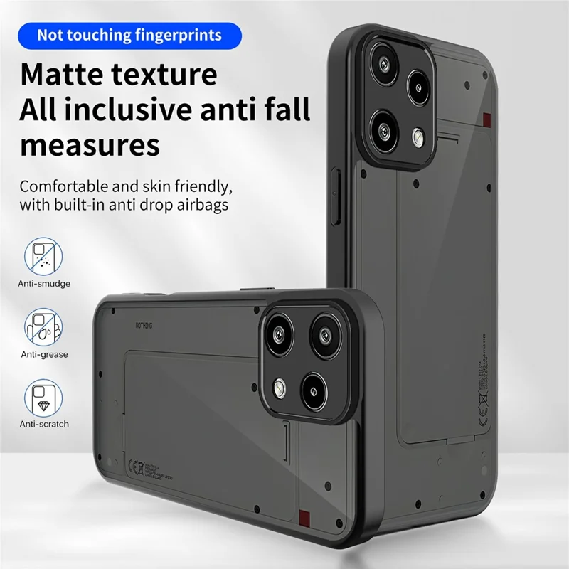 Cover magnetico per Nothing Phone (3a) Lite 5G, custodia opaca trasparente in PC + TPU con finitura soft touch anti-impronte, protezione antiurto