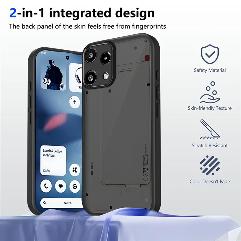 Cover magnetico per Nothing Phone (3a) Lite 5G, custodia opaca trasparente in PC + TPU con finitura soft touch anti-impronte, protezione antiurto