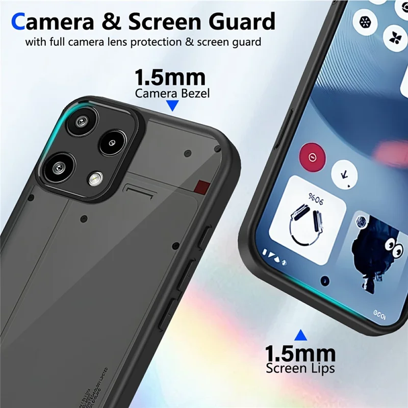Cover magnetico per Nothing Phone (3a) Lite 5G, custodia opaca trasparente in PC + TPU con finitura soft touch anti-impronte, protezione antiurto