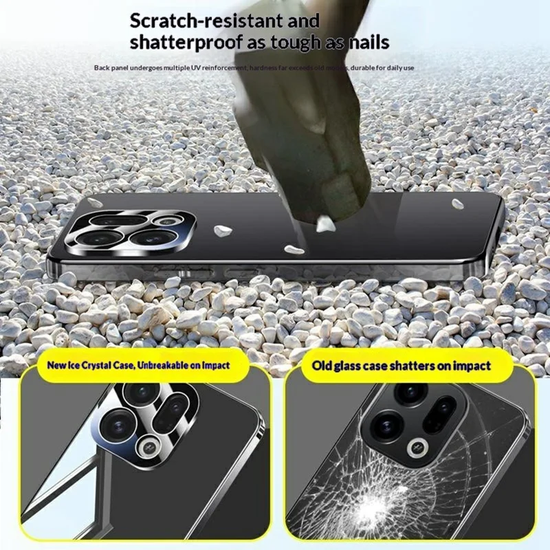 Für Oppo Find X9 5G Hülle Galvanikbeschichtete PC-Handyhülle mit Kameraobjektivschutz – Schwarz