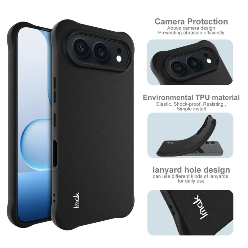 IMAK pour Honor 500 5G / 500 Pro 5G Coque TPU Étui de Protection Antichoc Airbag - Noir Mat