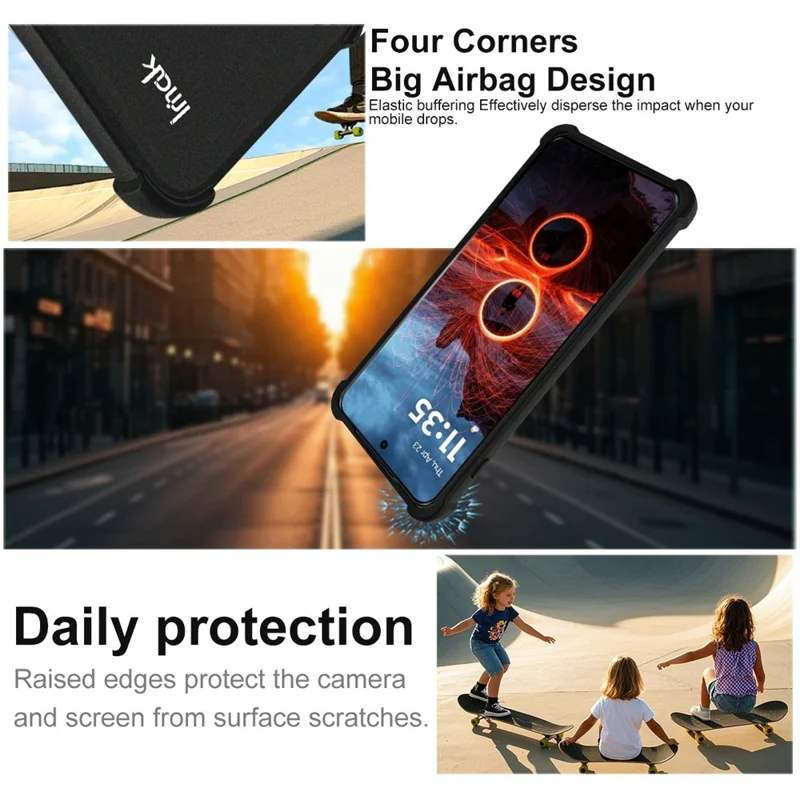 IMAK For Motorola ThinkPhone 5G Case TPU Phone Cover Airbag Shockproof Protection - Matte Black