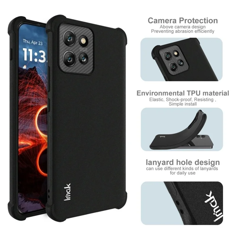 IMAK For Motorola ThinkPhone 5G Case TPU Phone Cover Airbag Shockproof Protection - Matte Black
