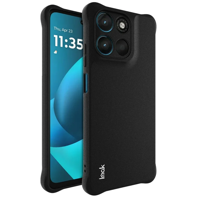 Funda IMAK para Motorola Moto G67 Power 5G / G57 Power 5G, Funda de TPU para Teléfono, Protección a Prueba de Golpes con Airbag - Negro Mate