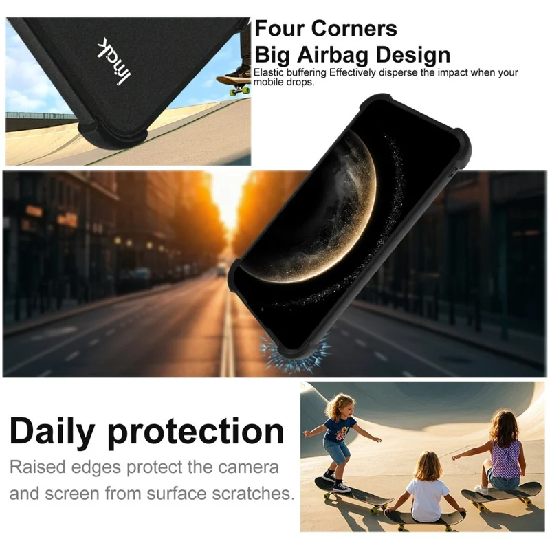 IMAK Für Huawei Mate 70 Air Case TPU Handyhülle Airbag Stoßfest Schutz – Matt Schwarz