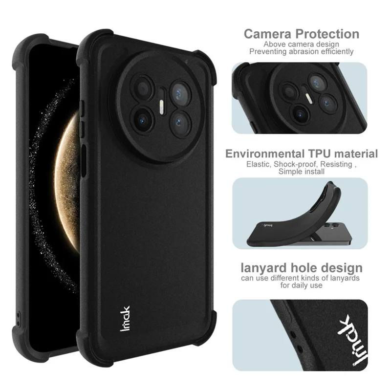 IMAK Für Huawei Mate 70 Air Case TPU Handyhülle Airbag Stoßfest Schutz – Matt Schwarz