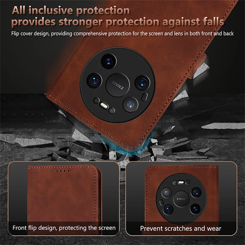 AZNS Funda para Huawei Mate 80 Pro Max, Funda de Cuero PU con Función de Cartera - Marrón